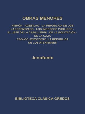 cover image of Obras menores. La república de los Atenienses.